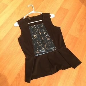 The Limited Sequin Peplum Tank NWT S
